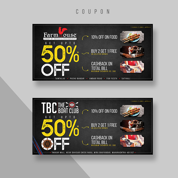 Coupon Designing Services - Portfolio